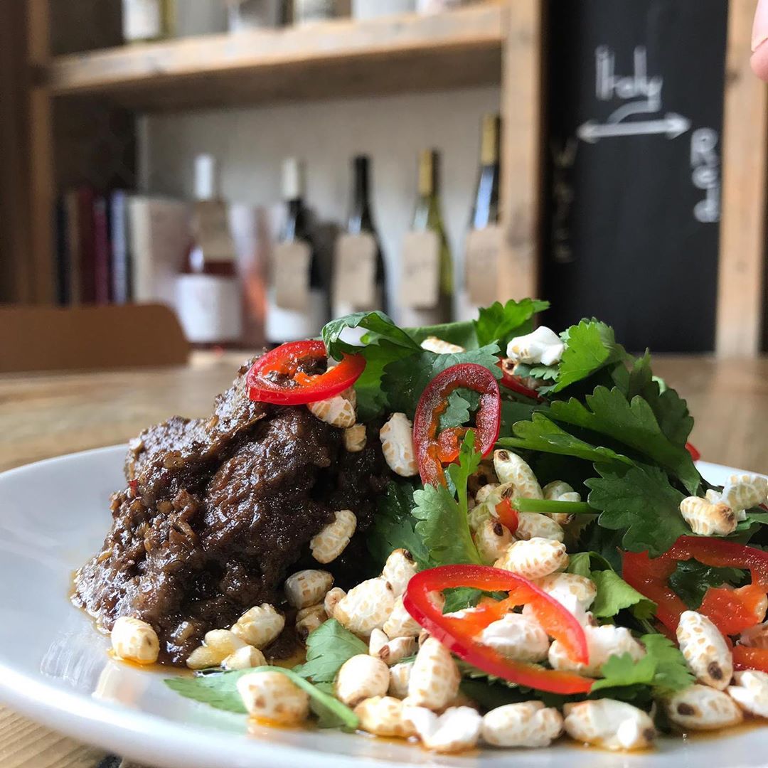 At Walcot Street Chef has created an authentically spicy beef rendang. Perfect with a peppery Australian Shiraz like our Ad Hoc Middle of Everywhere by Larry Cherubino. #corkagebath #malaysianfood #rendang #batheats