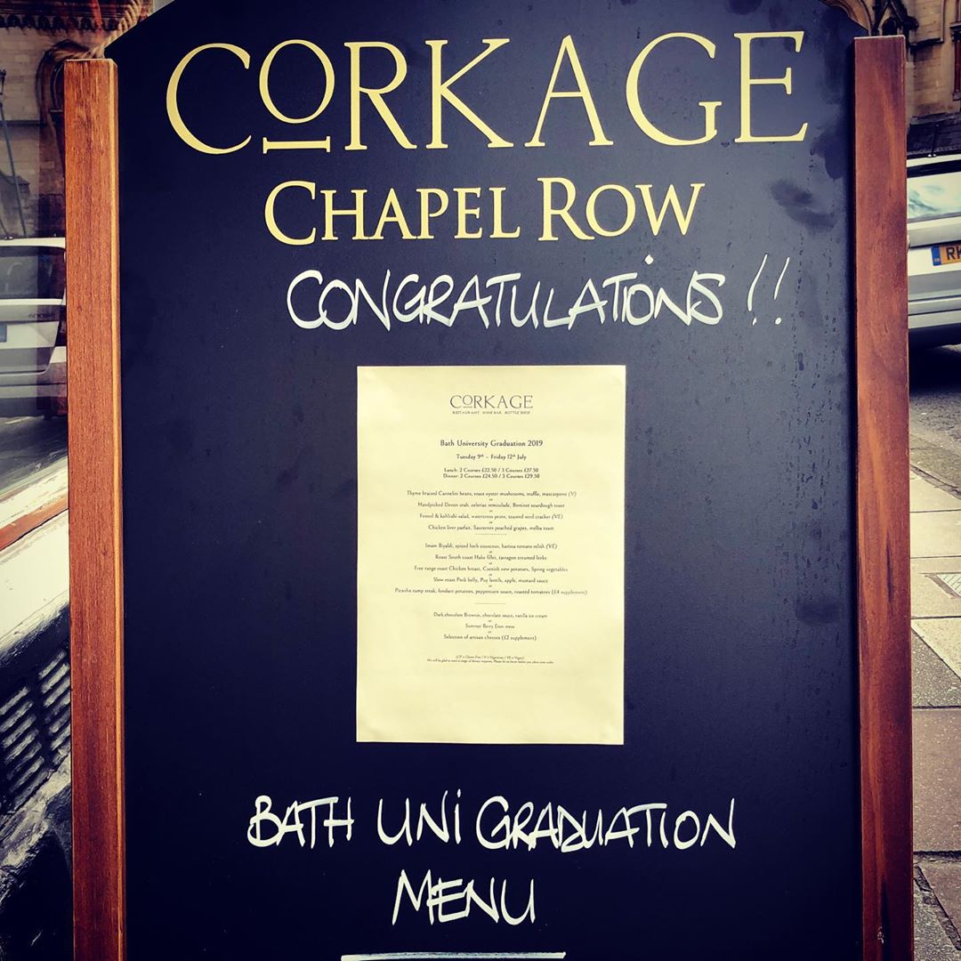 Congratulations to all Bath Uni graduates! Special menu available lunch and dinner all week at #corkagebath #bathuni #studentlife